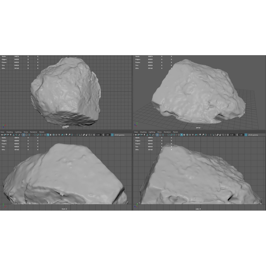 Moss Rock 3D Model – Low Poly Game Asset, PBR Textures, Multiple Formats - View 8