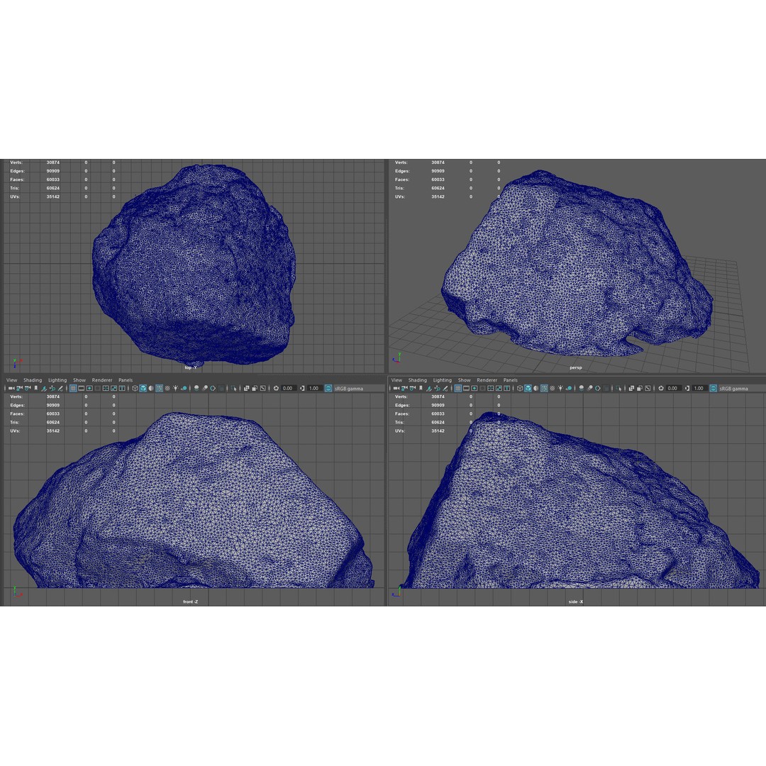 Moss Rock 3D Model – Low Poly Game Asset, PBR Textures, Multiple Formats - View 9