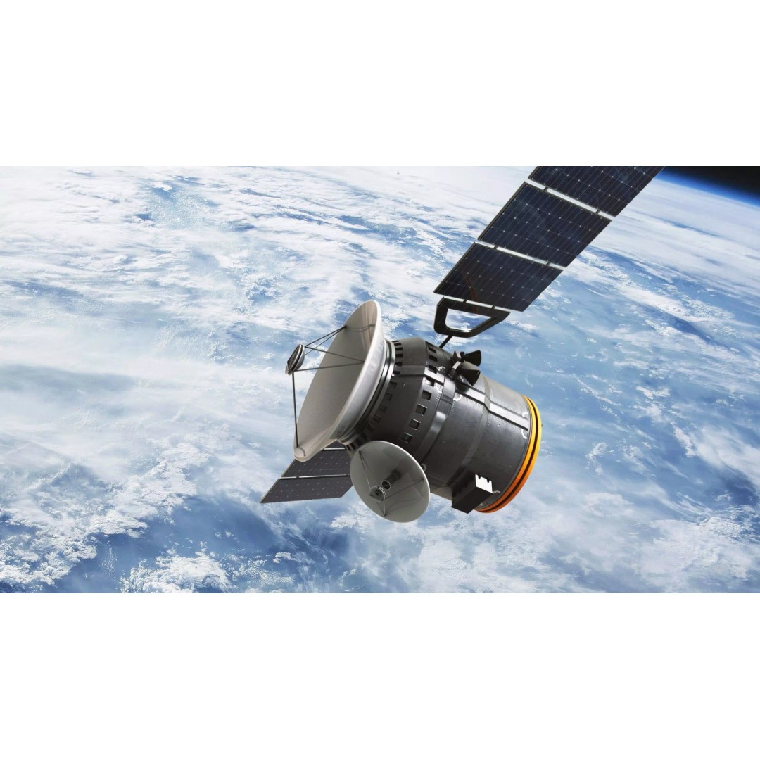 Communication Satellite 3D Model – Low Poly Rigged Asset, FBX, Blender - View 2