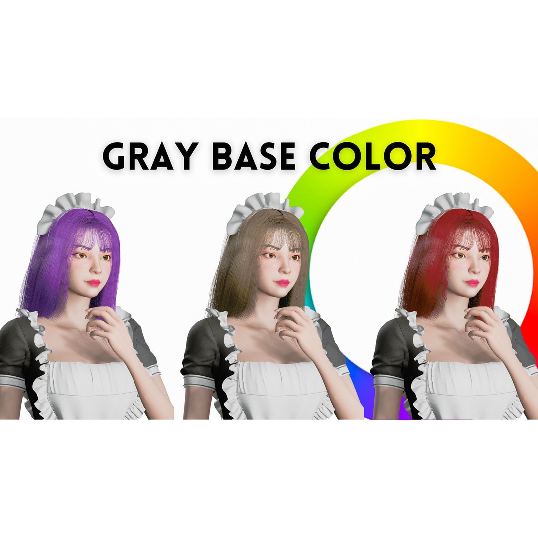 Maid Character 3D Model – Low Poly Game Ready with PBR Textures - View 5