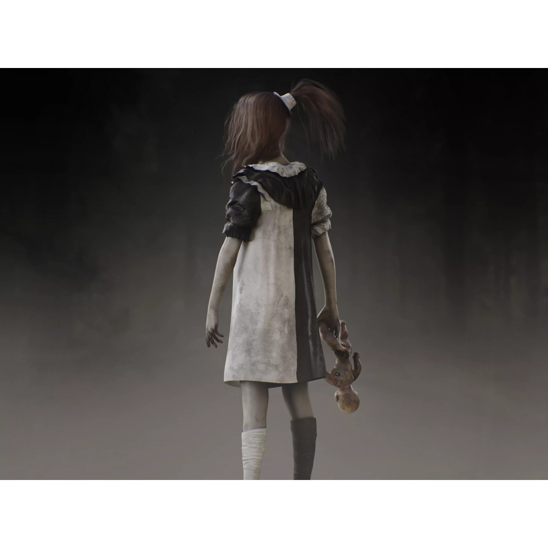 Little Pale Girl 3D Model – Low Poly Rigged Character, FBX, Blender - View 10