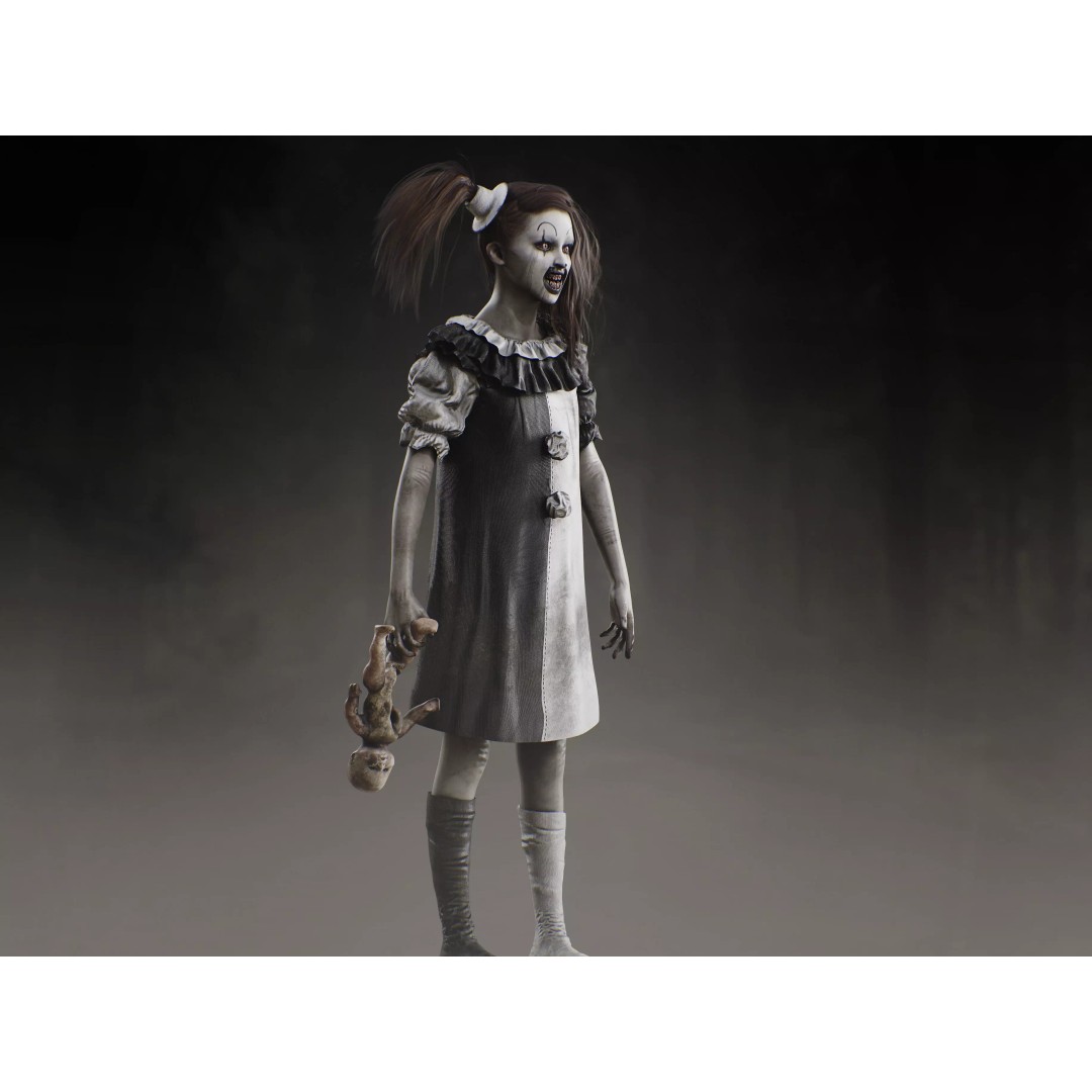 Little Pale Girl 3D Model – Low Poly Rigged Character, FBX, Blender - View 4