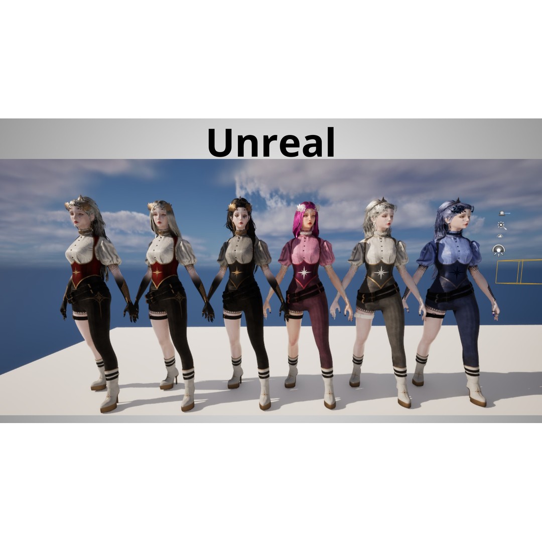Banshee Girl 3D Model – Low Poly Game Character, Rigged, FBX - View 13