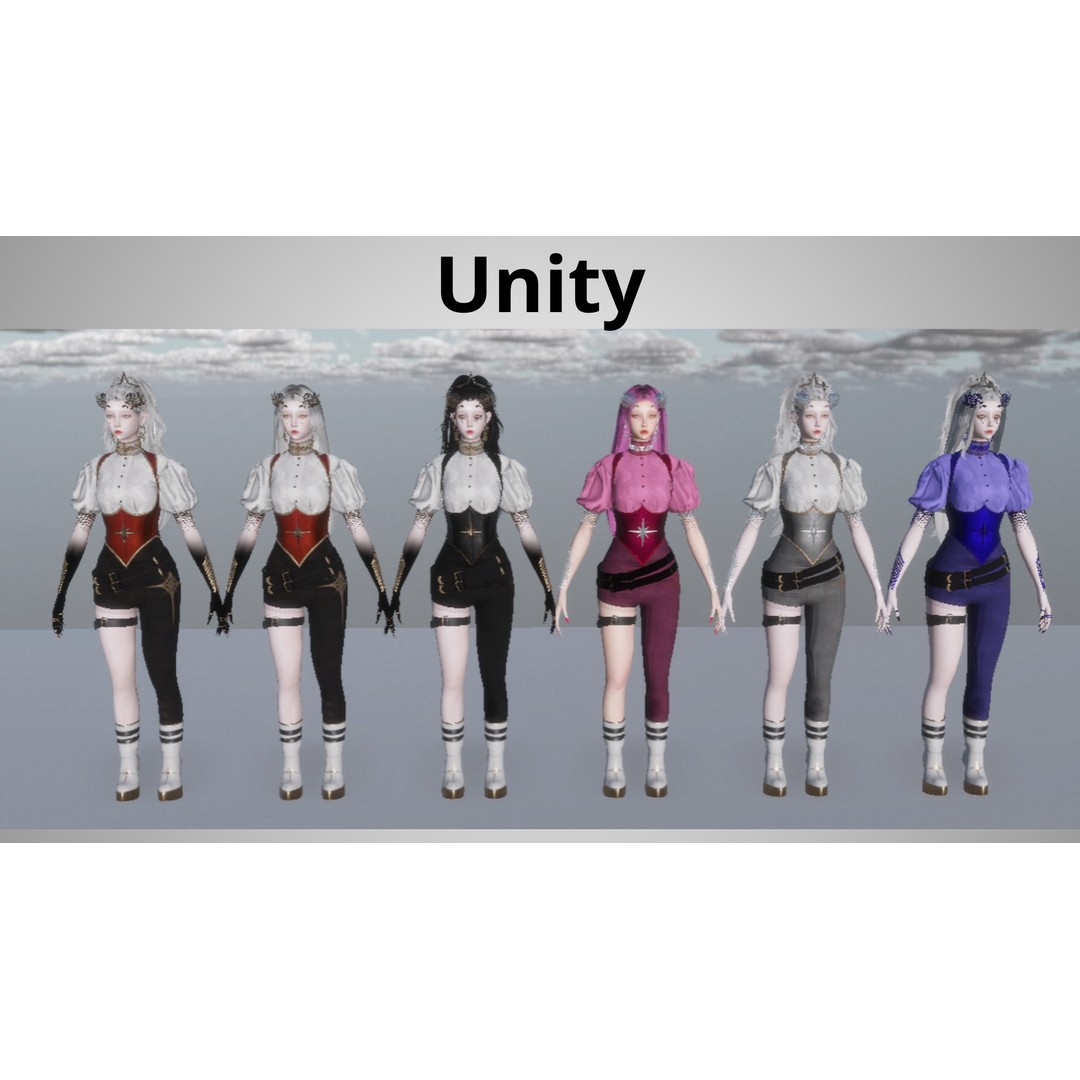 Banshee Girl 3D Model – Low Poly Game Character, Rigged, FBX - View 14