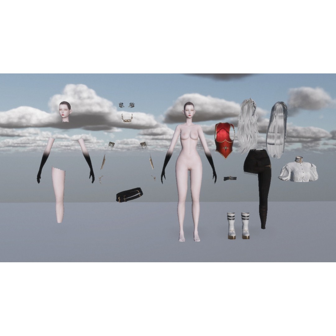 Banshee Girl 3D Model – Low Poly Game Character, Rigged, FBX - View 17