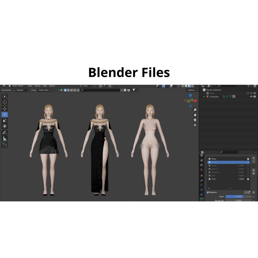 Priestess Girl 3D Model – Low Poly Game Ready Character, FBX, OBJ - View 11