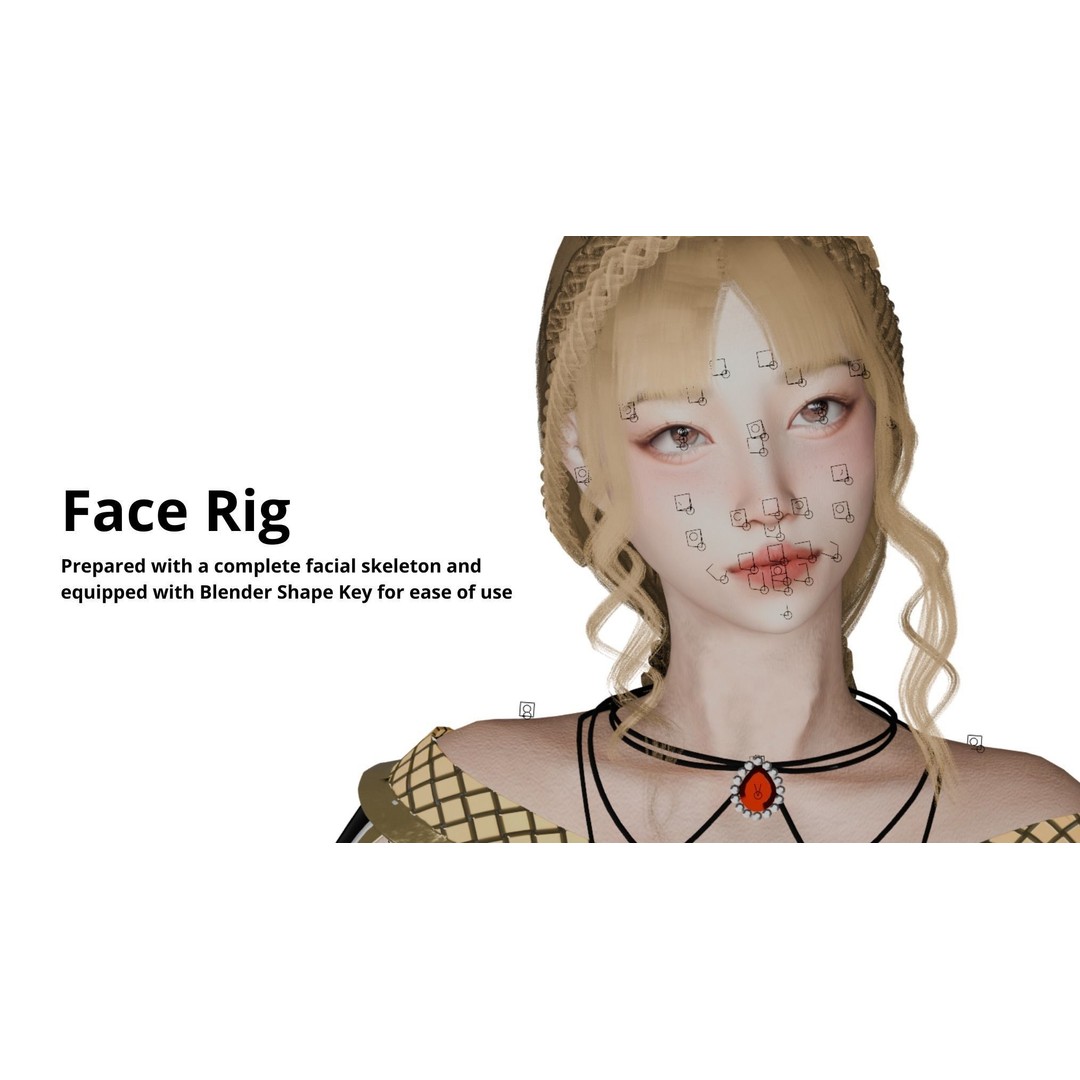 Priestess Girl 3D Model – Low Poly Game Ready Character, FBX, OBJ - View 9