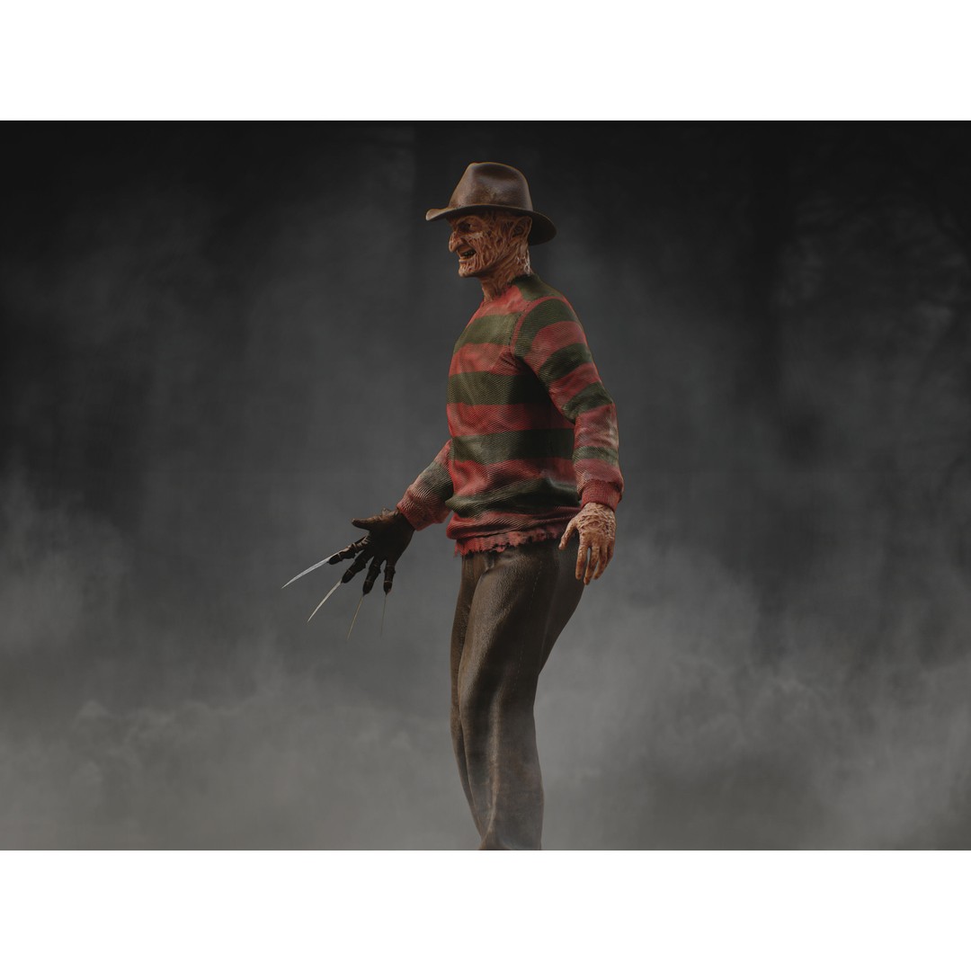 Freddy Krueger 3D Model – Low Poly Character with Rigging, FBX - View 11