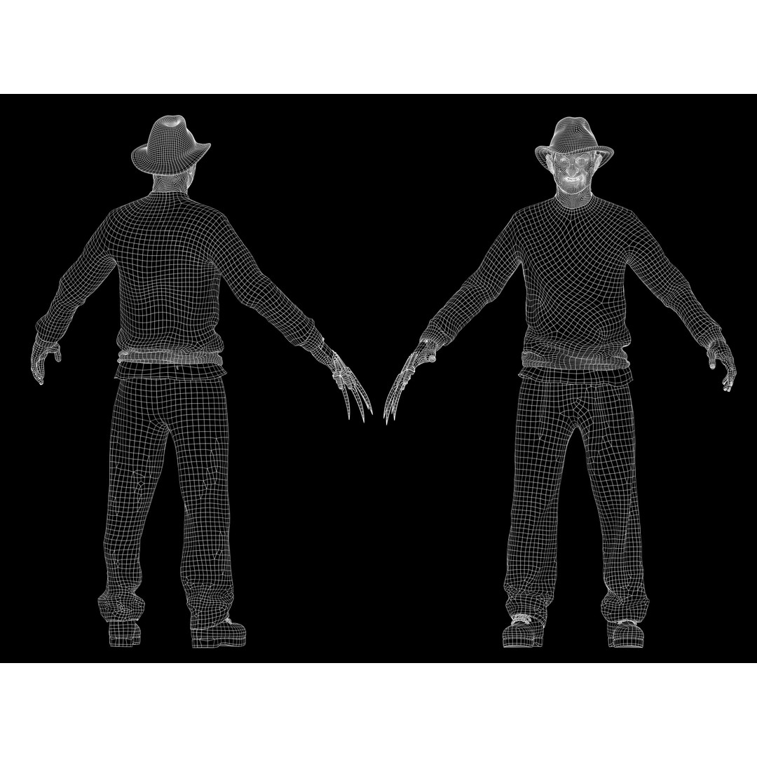 Freddy Krueger 3D Model – Low Poly Character with Rigging, FBX - View 13