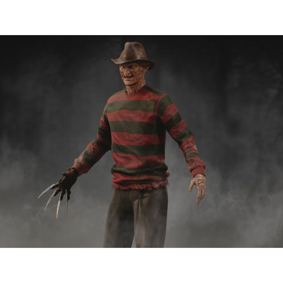 Freddy Krueger 3D Model – Low Poly Character with Rigging, FBX - View 6