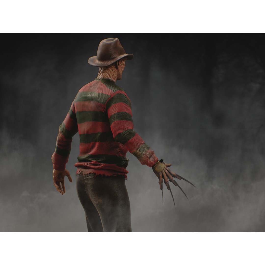Freddy Krueger 3D Model – Low Poly Character with Rigging, FBX - View 8