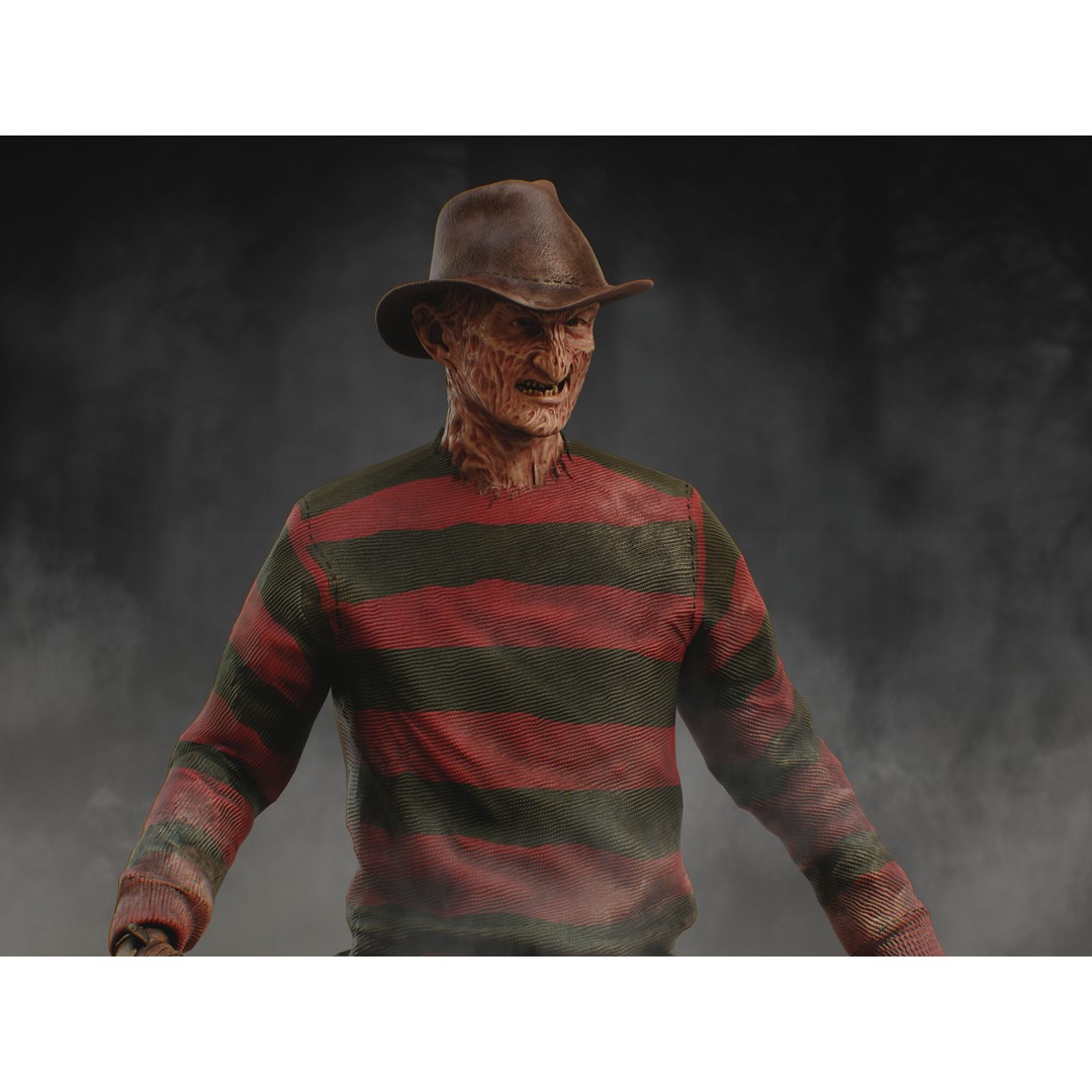 Freddy Krueger 3D Model – Low Poly Character with Rigging, FBX - View 9