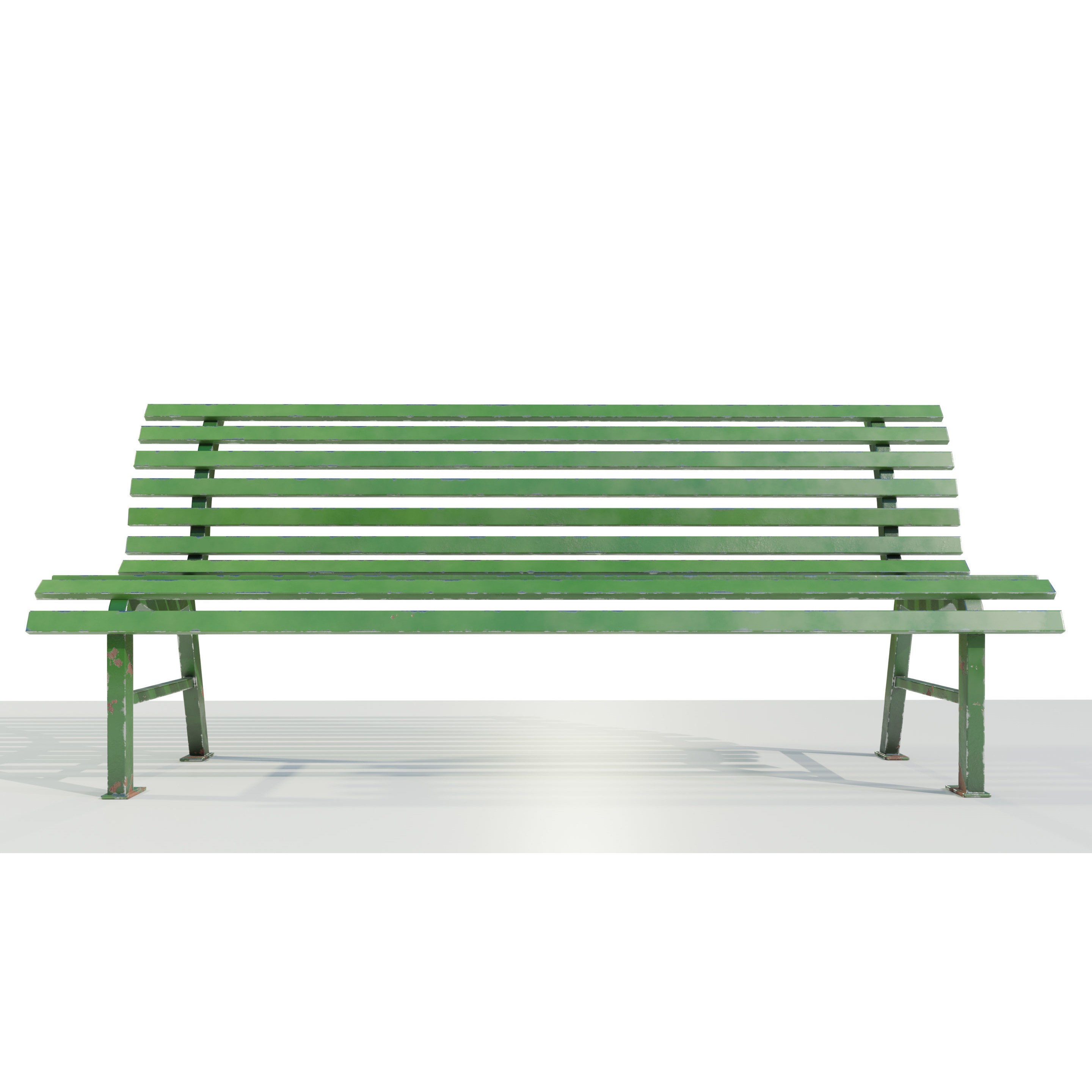 Aged Metal Bench - Low-Poly Game-Ready 3D Model - View 10