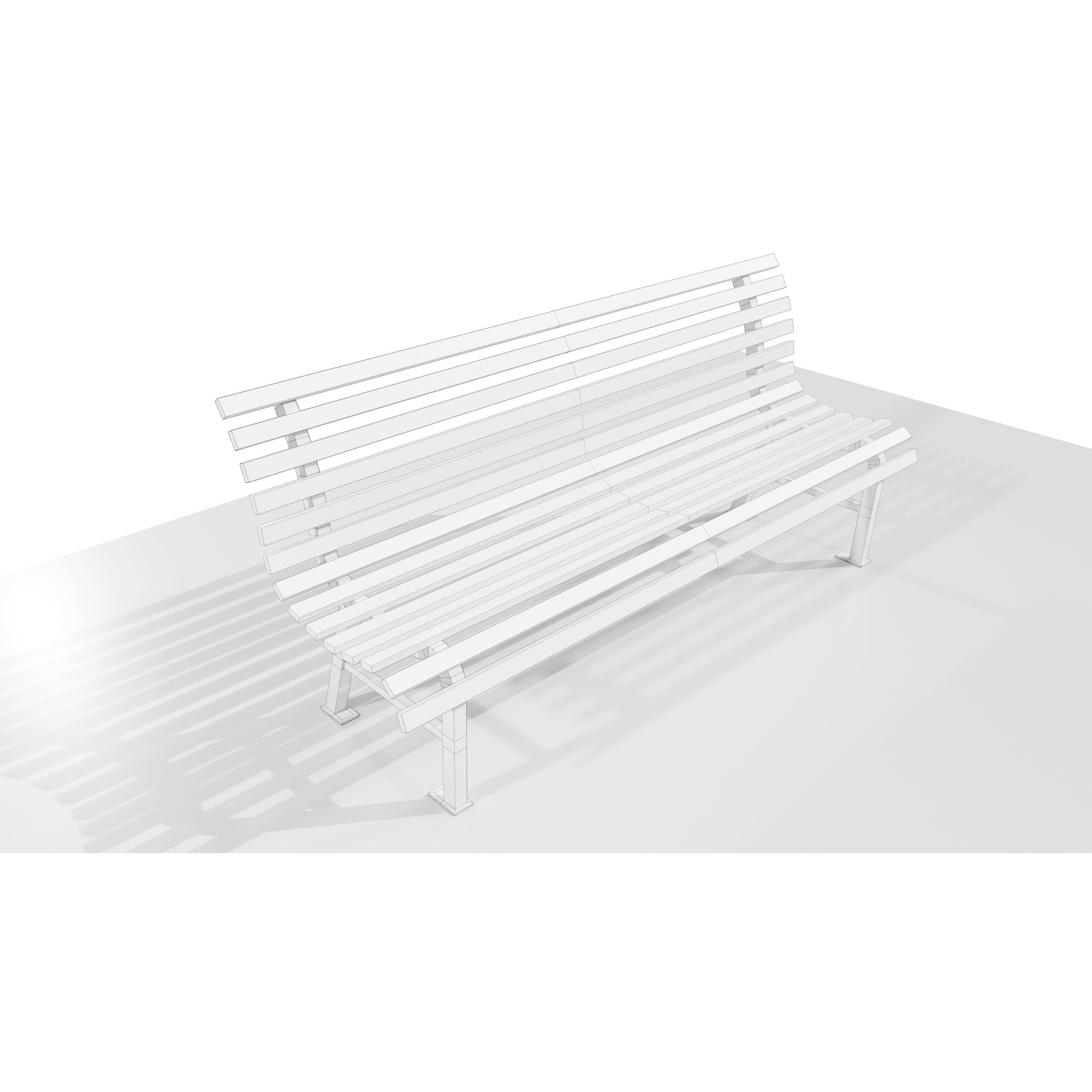 Aged Metal Bench - Low-Poly Game-Ready 3D Model - View 13