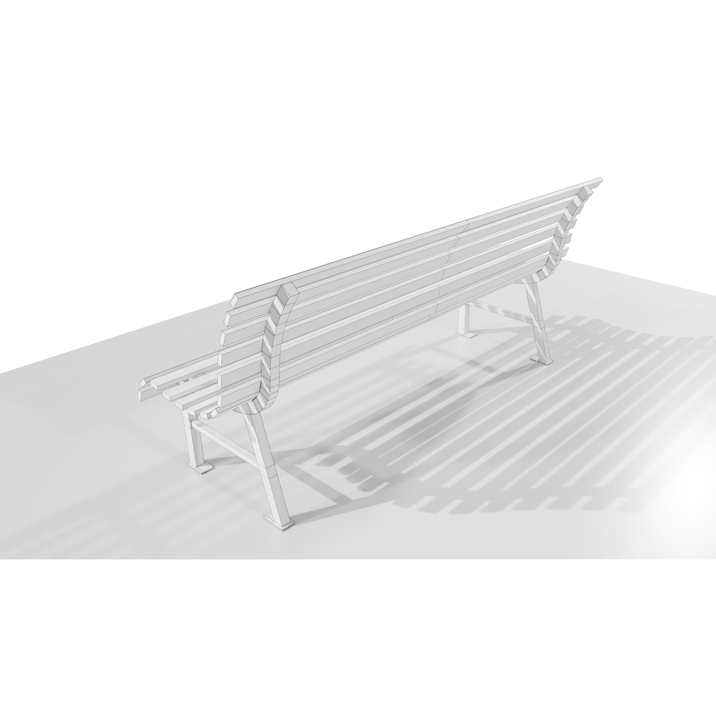Aged Metal Bench - Low-Poly Game-Ready 3D Model - View 15