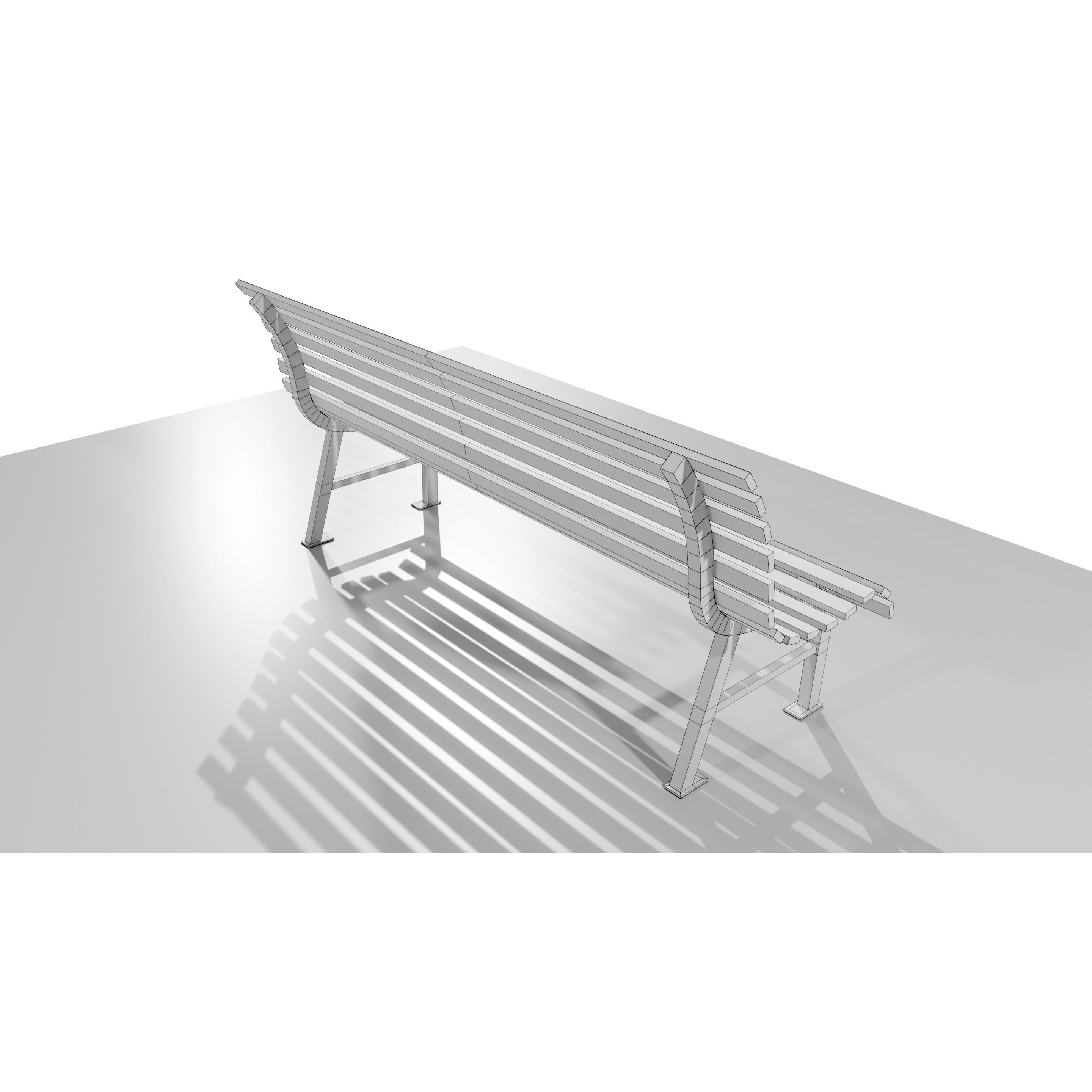 Aged Metal Bench - Low-Poly Game-Ready 3D Model - View 16