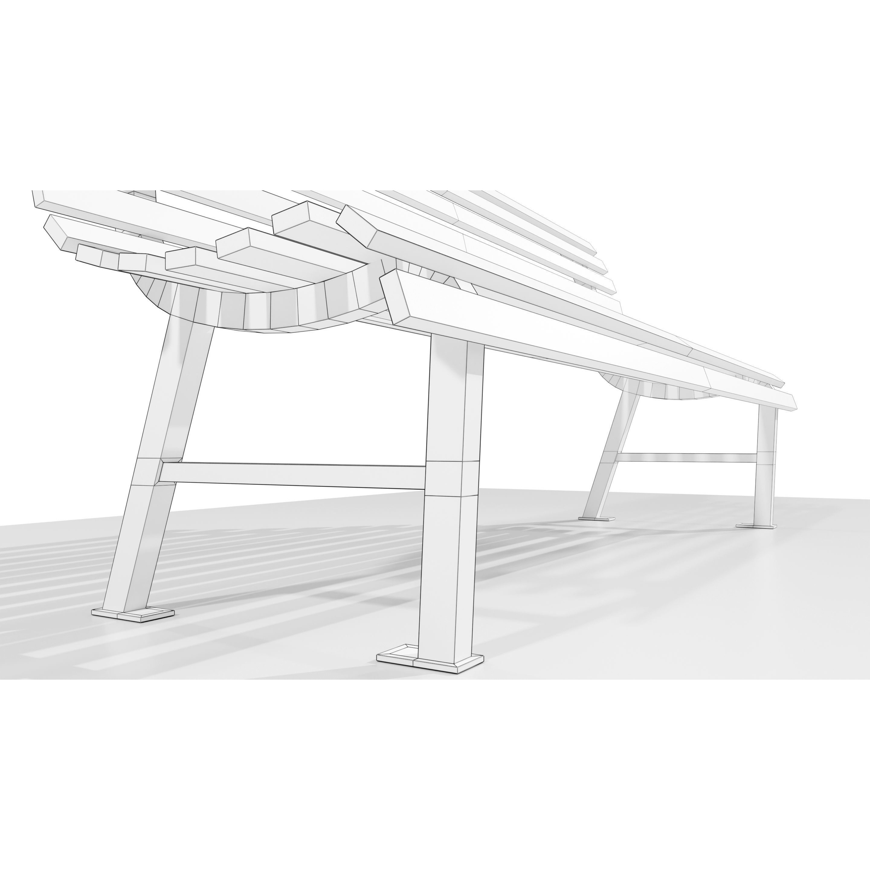 Aged Metal Bench - Low-Poly Game-Ready 3D Model - View 18