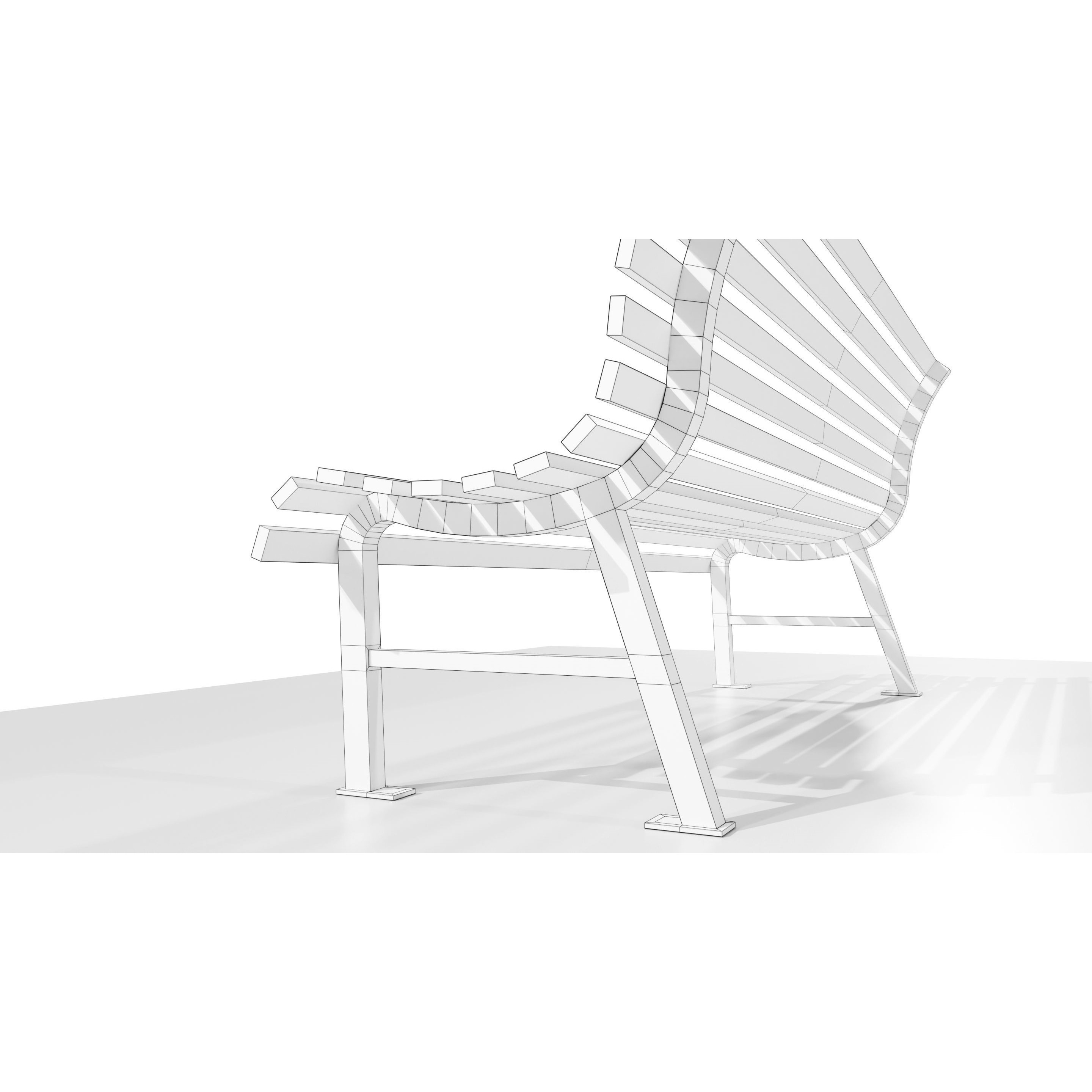 Aged Metal Bench - Low-Poly Game-Ready 3D Model - View 19