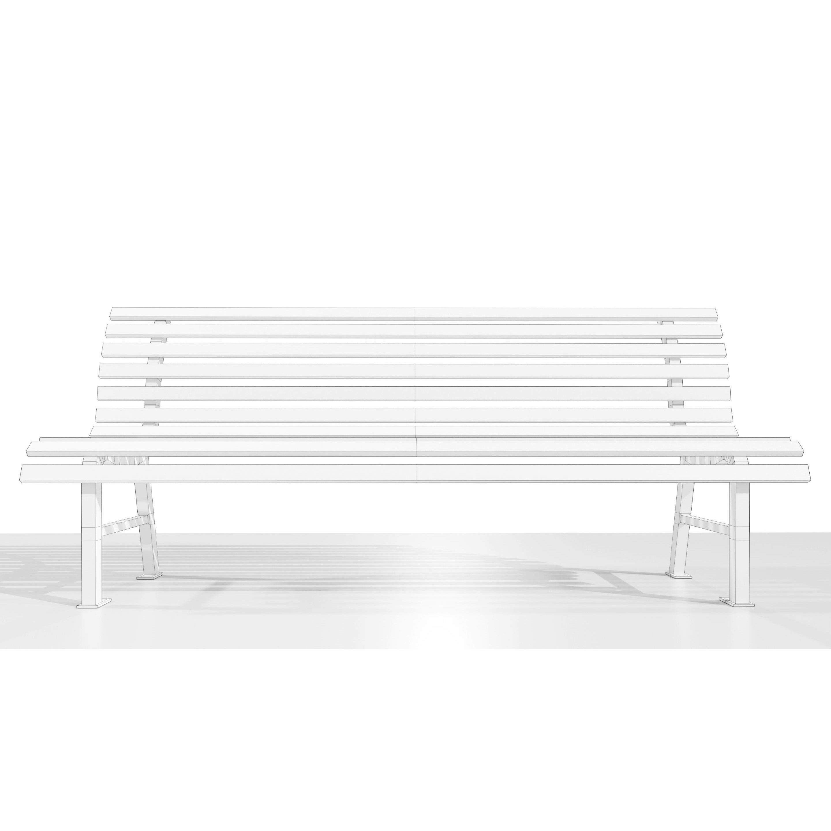 Aged Metal Bench - Low-Poly Game-Ready 3D Model - View 20