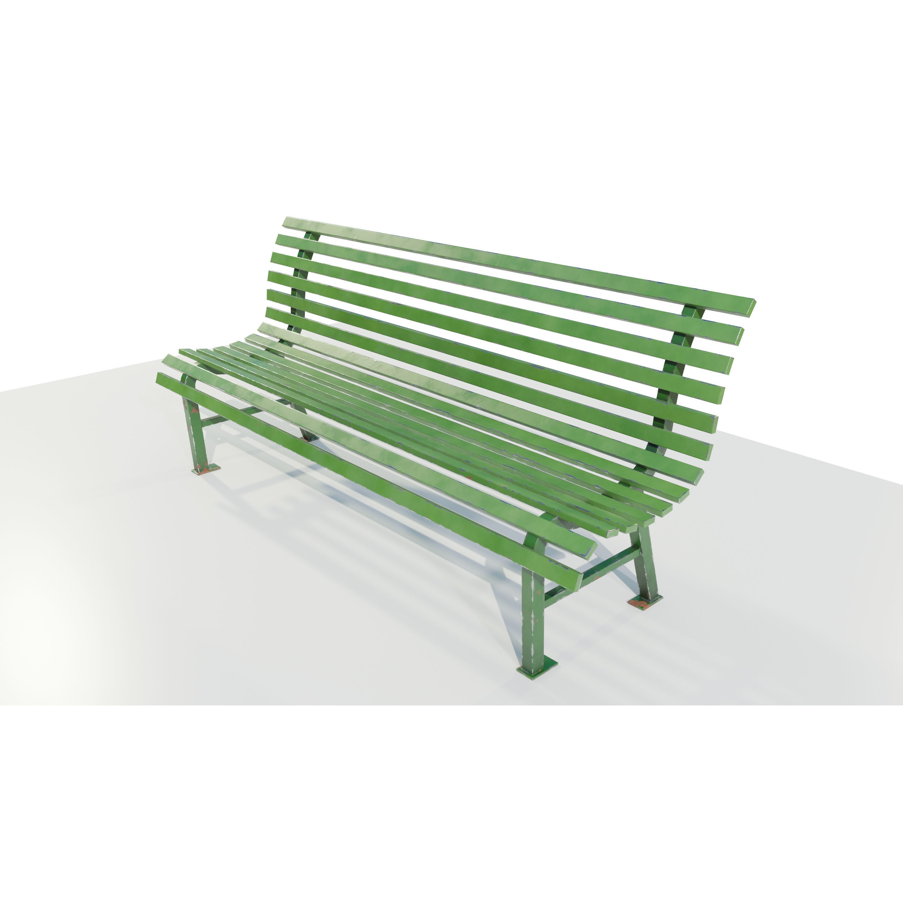 Aged Metal Bench - Low-Poly Game-Ready 3D Model - View 4