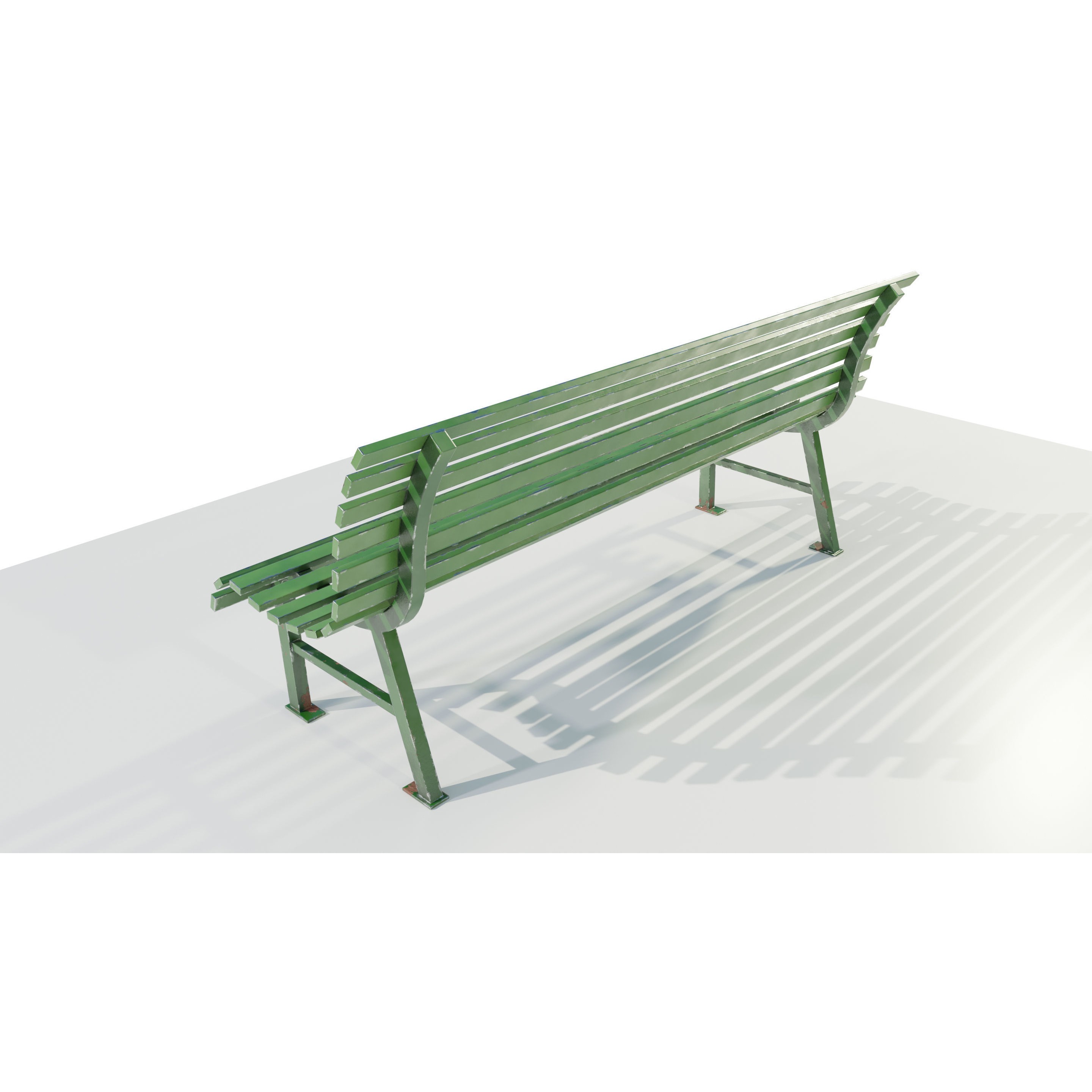 Aged Metal Bench - Low-Poly Game-Ready 3D Model - View 5