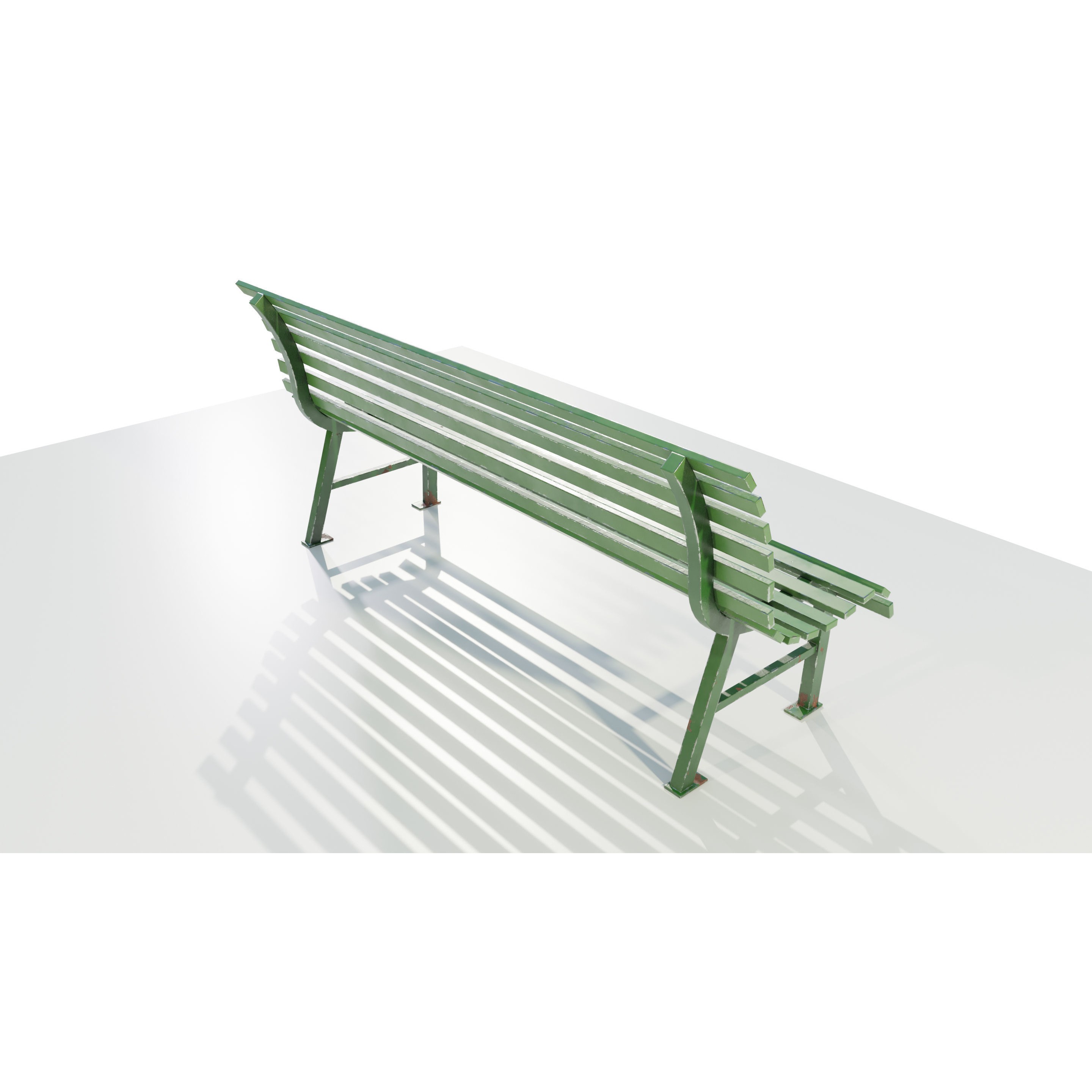 Aged Metal Bench - Low-Poly Game-Ready 3D Model - View 6