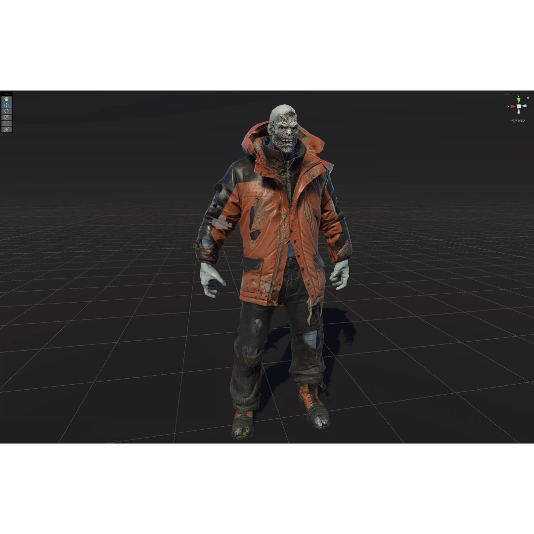Zombie Juggernaut 3D Model – Low Poly Rigged Character for Games