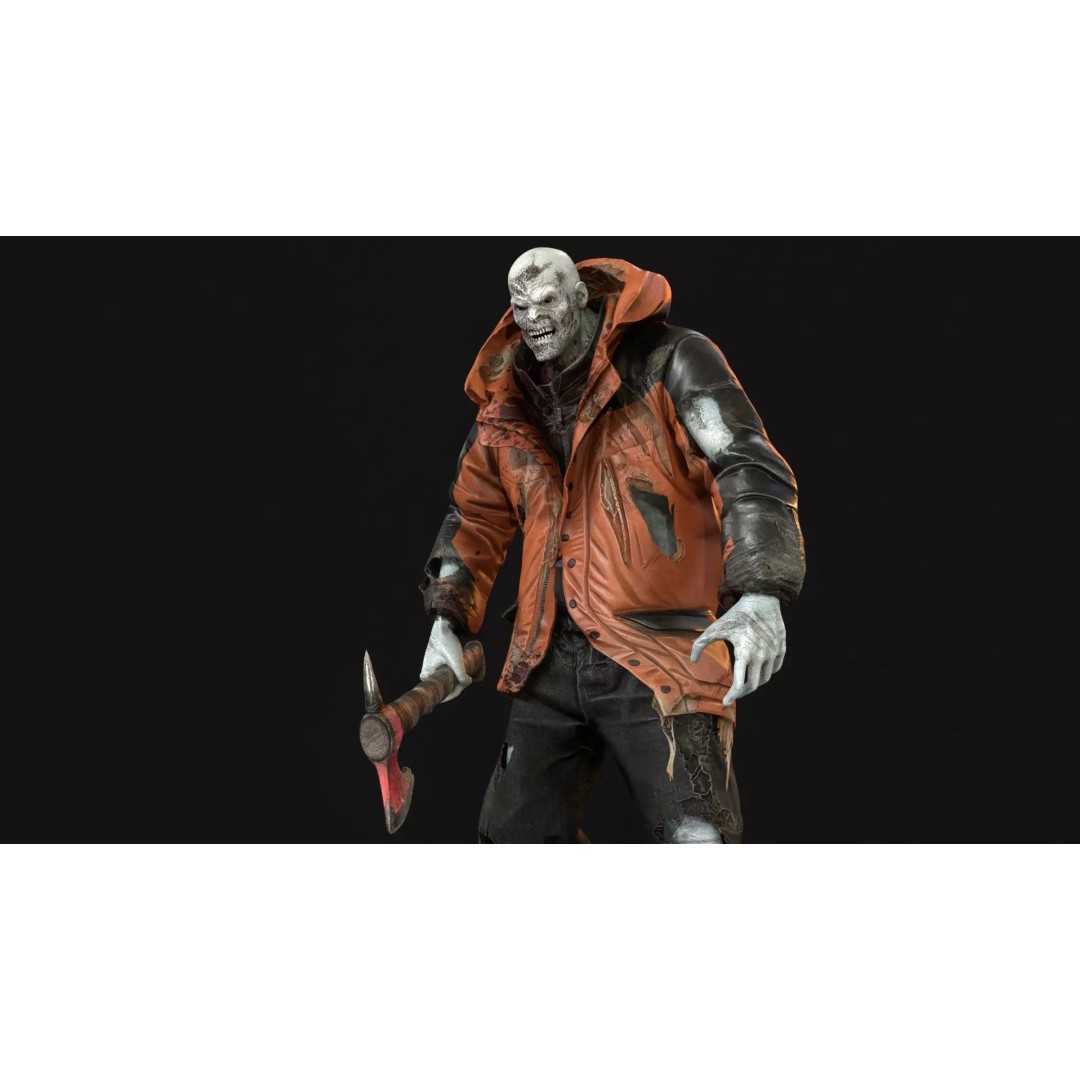 Zombie Juggernaut 3D Model – Low Poly Rigged Character for Games - View 15