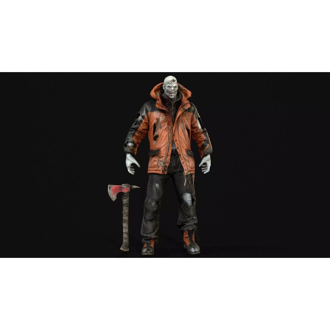 Zombie Juggernaut 3D Model – Low Poly Rigged Character for Games - View 16