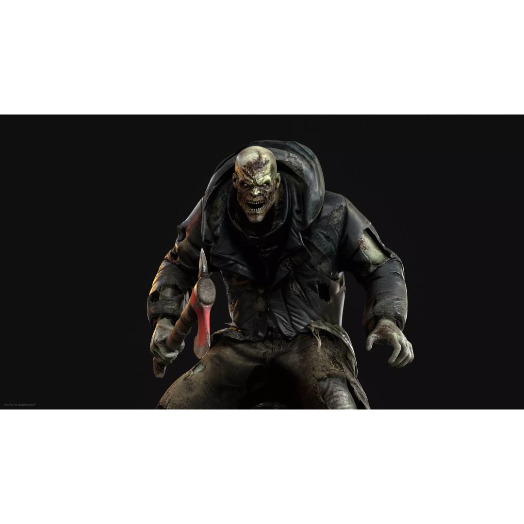 Zombie Juggernaut 3D Model – Low Poly Rigged Character for Games - View 4