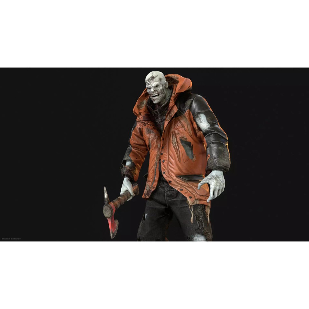 Zombie Juggernaut 3D Model – Low Poly Rigged Character for Games - View 5