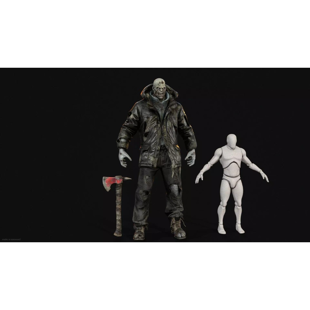 Zombie Juggernaut 3D Model – Low Poly Rigged Character for Games - View 6