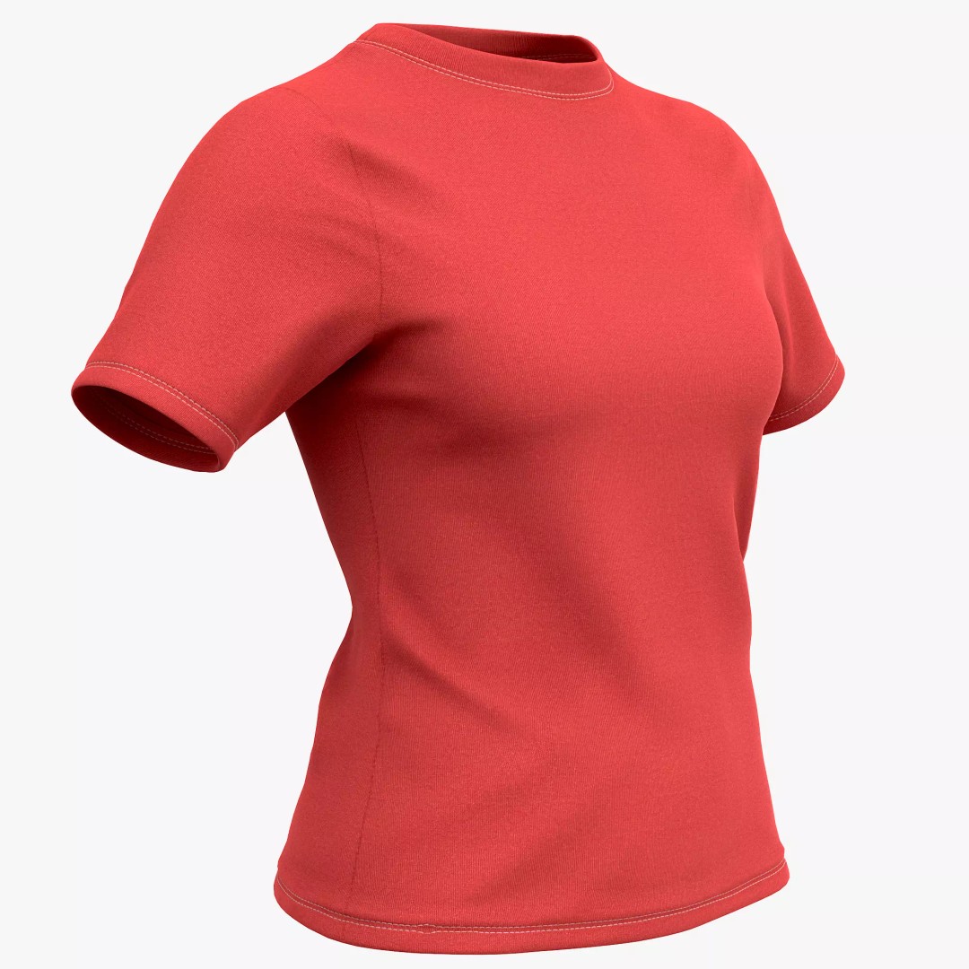 T-Shirt 3D Model – Low Poly Realistic Clothing for Games, FBX, OBJ - View 3