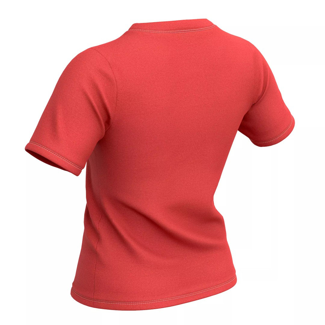 T-Shirt 3D Model – Low Poly Realistic Clothing for Games, FBX, OBJ - View 34