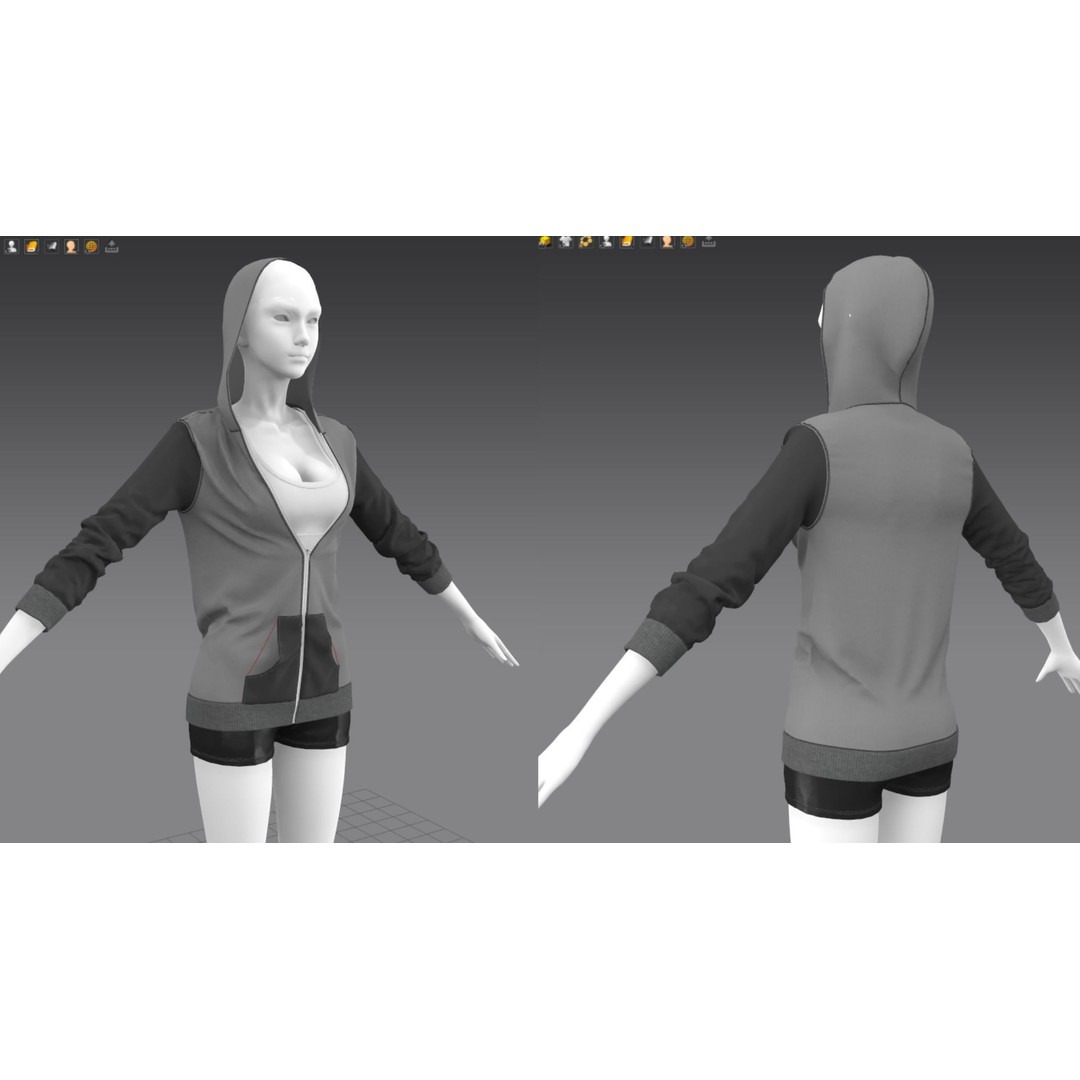 Realistic Girl Character 3D Model – Low Poly Game Ready, Rigged, FBX - View 14