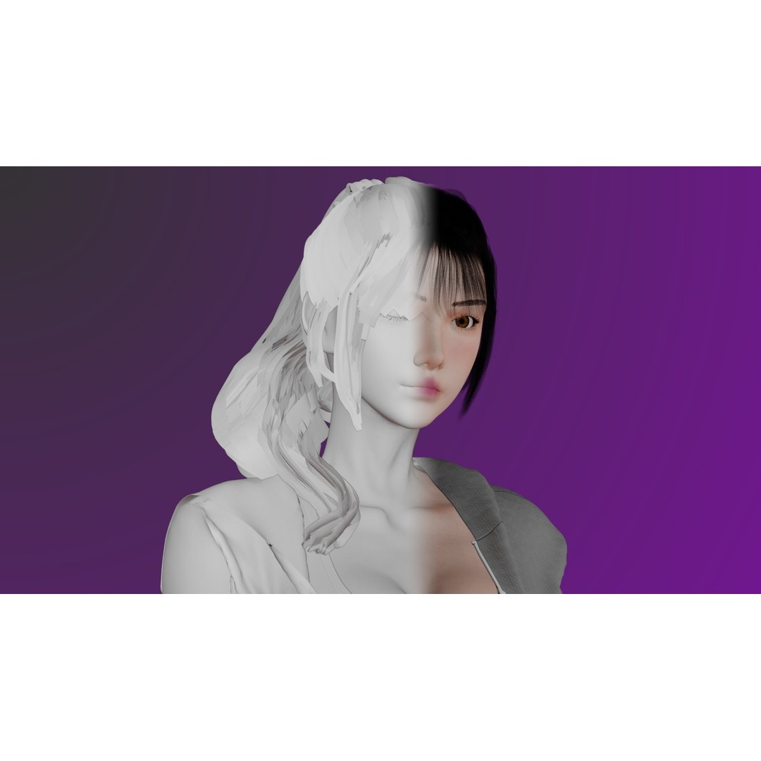 Realistic Girl Character 3D Model – Low Poly Game Ready, Rigged, FBX - View 16