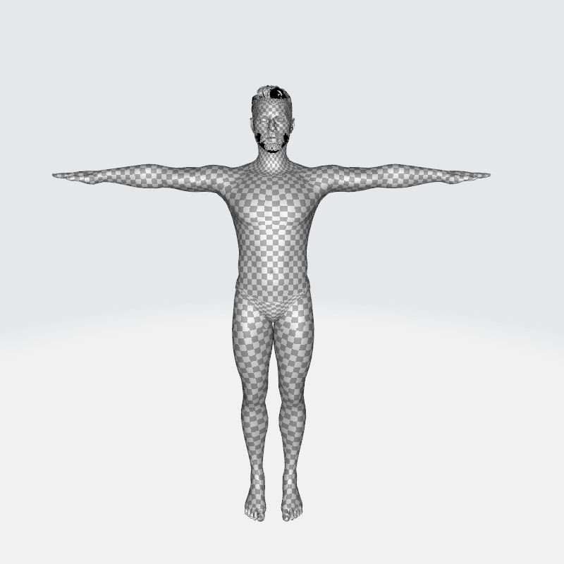 Realistic Man Base Mesh 3D Model – Low Poly Game-Ready Character, FBX