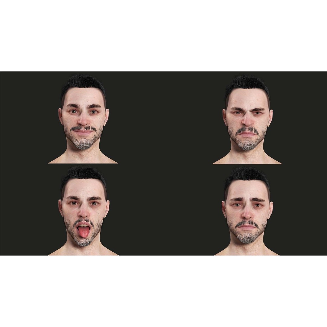 Realistic Man Base Mesh 3D Model – Low Poly Game-Ready Character, FBX - View 10