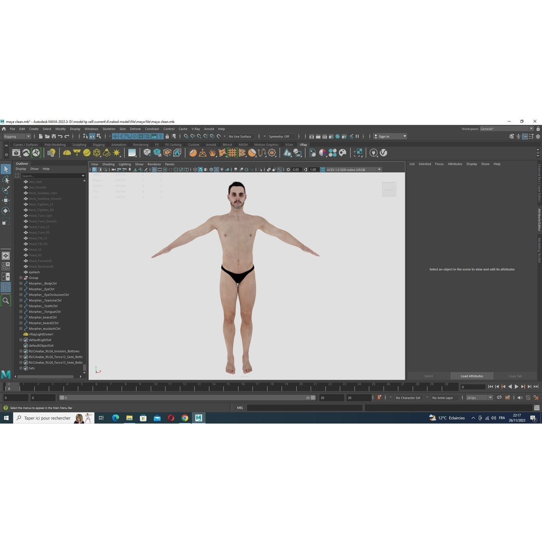 Realistic Man Base Mesh 3D Model – Low Poly Game-Ready Character, FBX - View 23