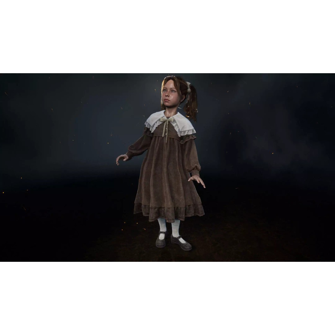 Little Girl 3D Model – Low Poly Character with Rigging and PBR Textures - View 5