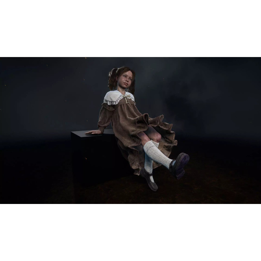 Little Girl 3D Model – Low Poly Character with Rigging and PBR Textures - View 8