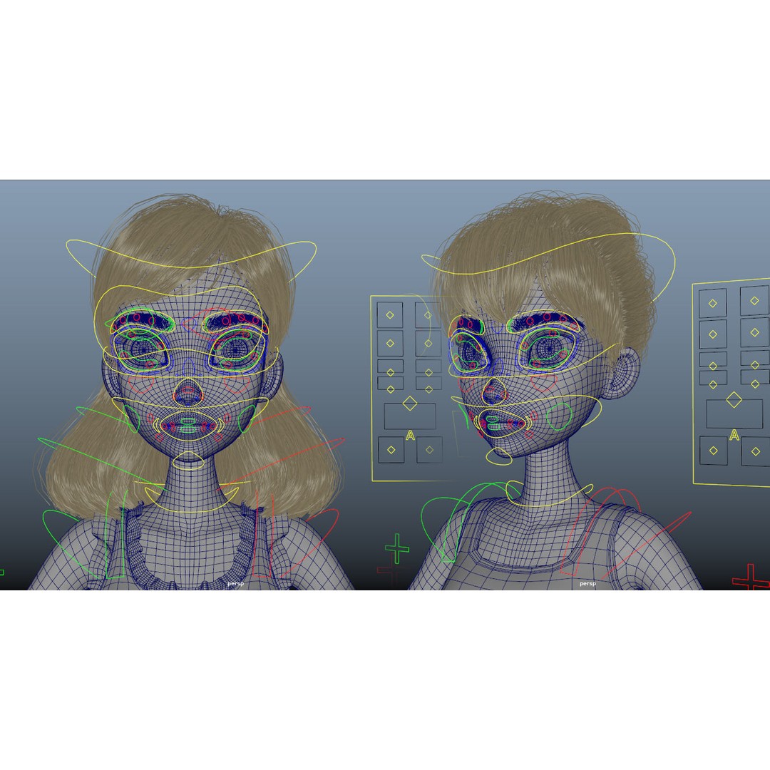 Cartoon Girl 3D Model – Rigged Character with PBR Textures, FBX
