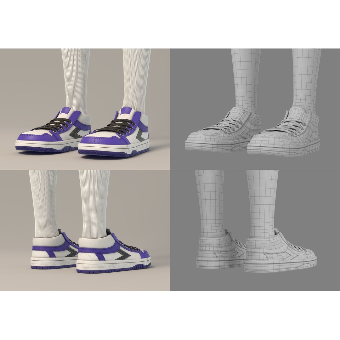 Cartoon Girl 3D Model – Rigged Character with PBR Textures, FBX - View 25