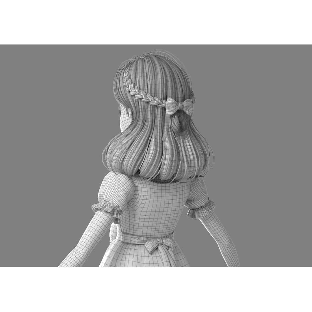 Cartoon Girl 3D Model – Rigged Character with PBR Textures, FBX - View 31