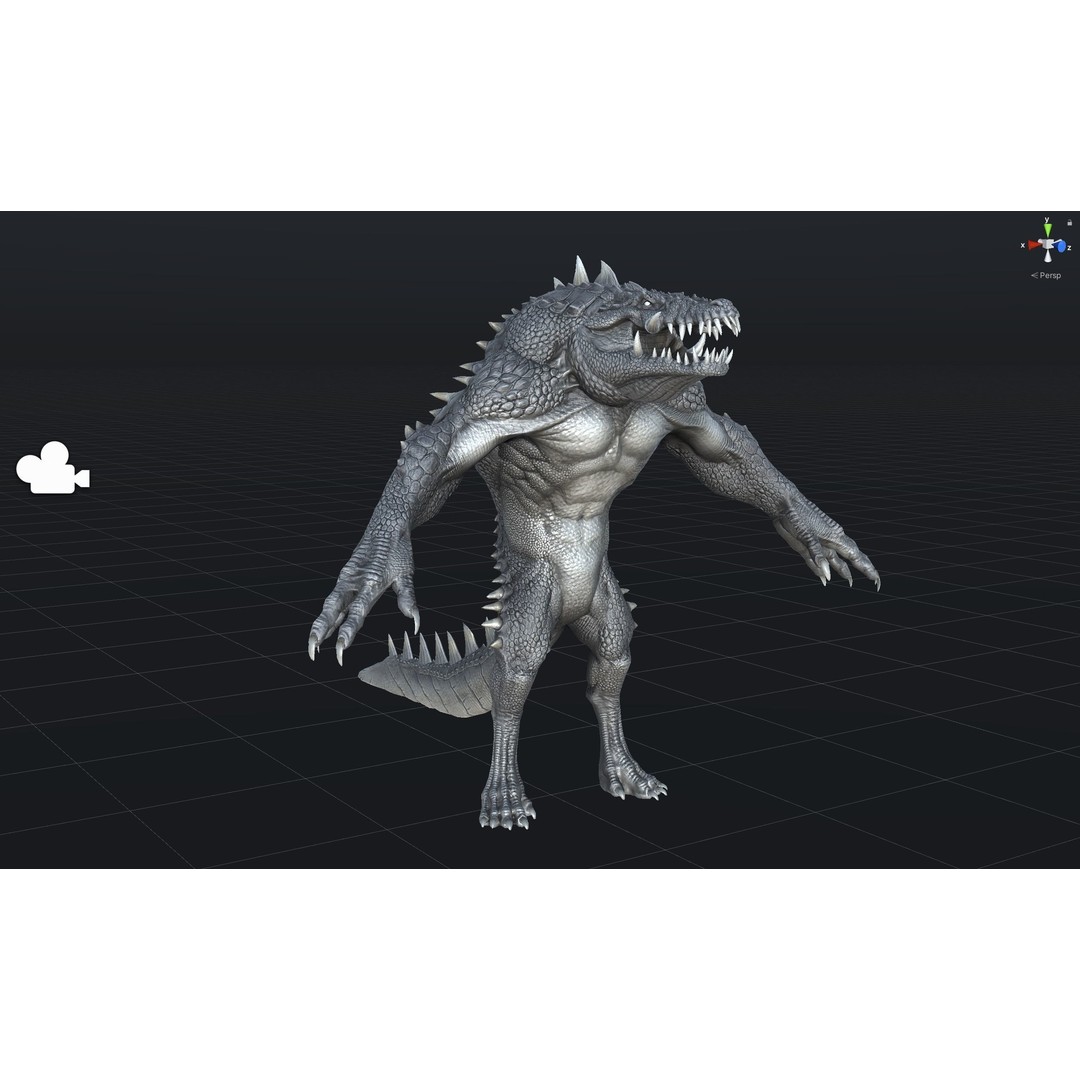 Mutant Crocodile 3D Model – Low Poly Rigged Character for Games