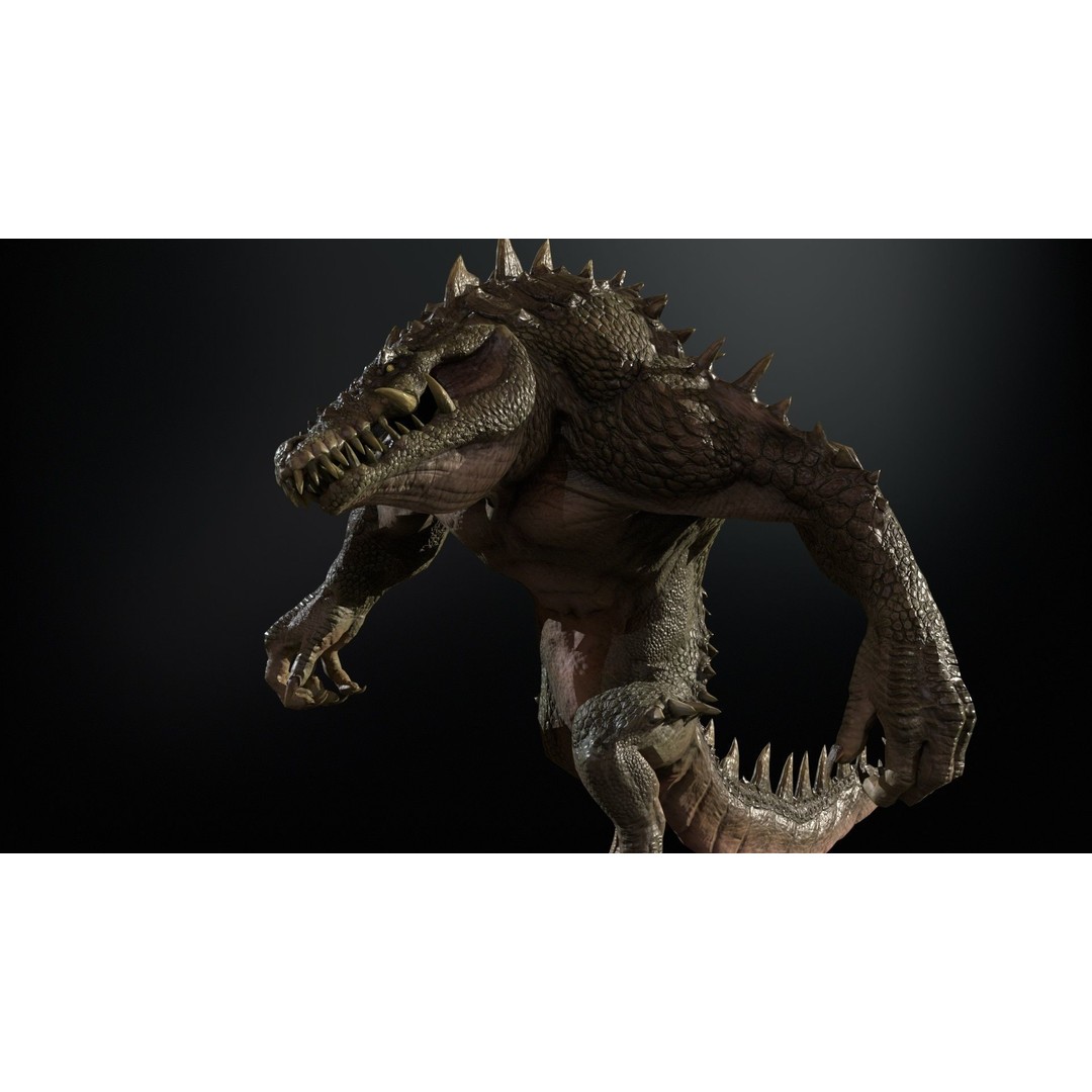Mutant Crocodile 3D Model – Low Poly Rigged Character for Games - View 14