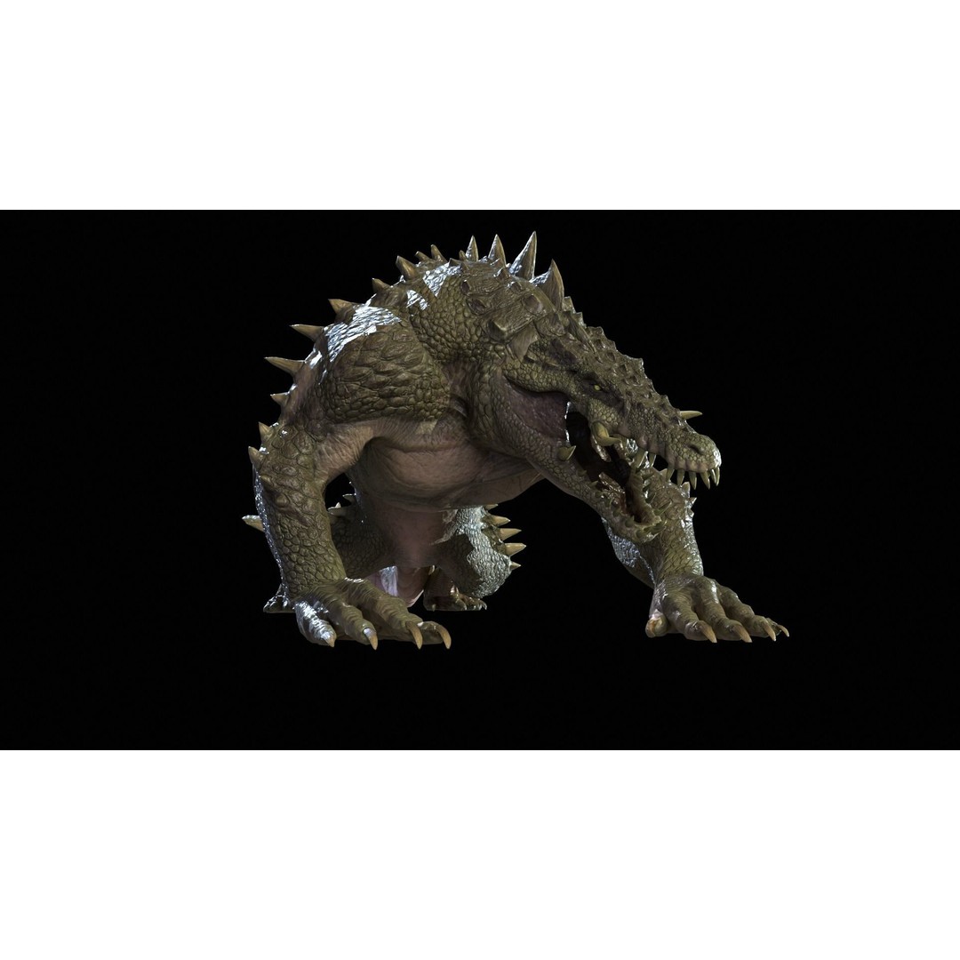 Mutant Crocodile 3D Model – Low Poly Rigged Character for Games - View 18