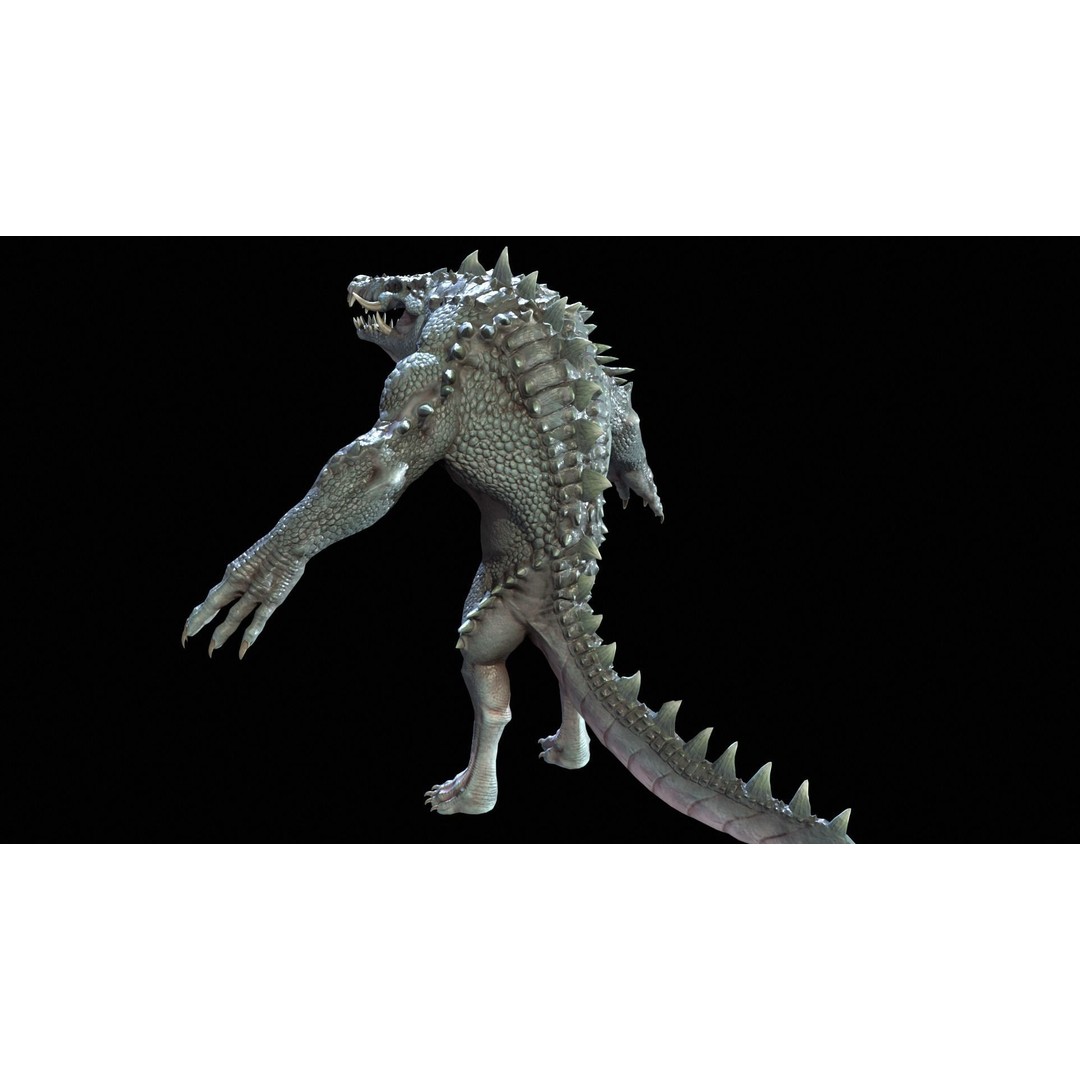 Mutant Crocodile 3D Model – Low Poly Rigged Character for Games - View 21