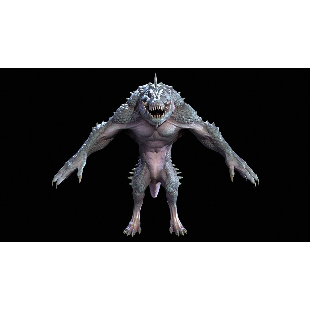Mutant Crocodile 3D Model – Low Poly Rigged Character for Games - View 25