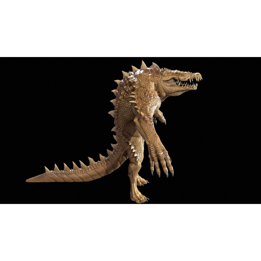 Mutant Crocodile 3D Model – Low Poly Rigged Character for Games - View 29